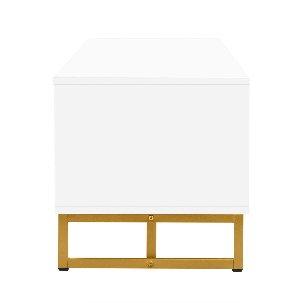 U-Can TV Stand for 65+ Inch TV, Entertainment Center TV Media Console Table, Modern TV Stand with Storage, TV Console Cabinet Furniture for Living Room(OLD SKU: WF530740AAK)