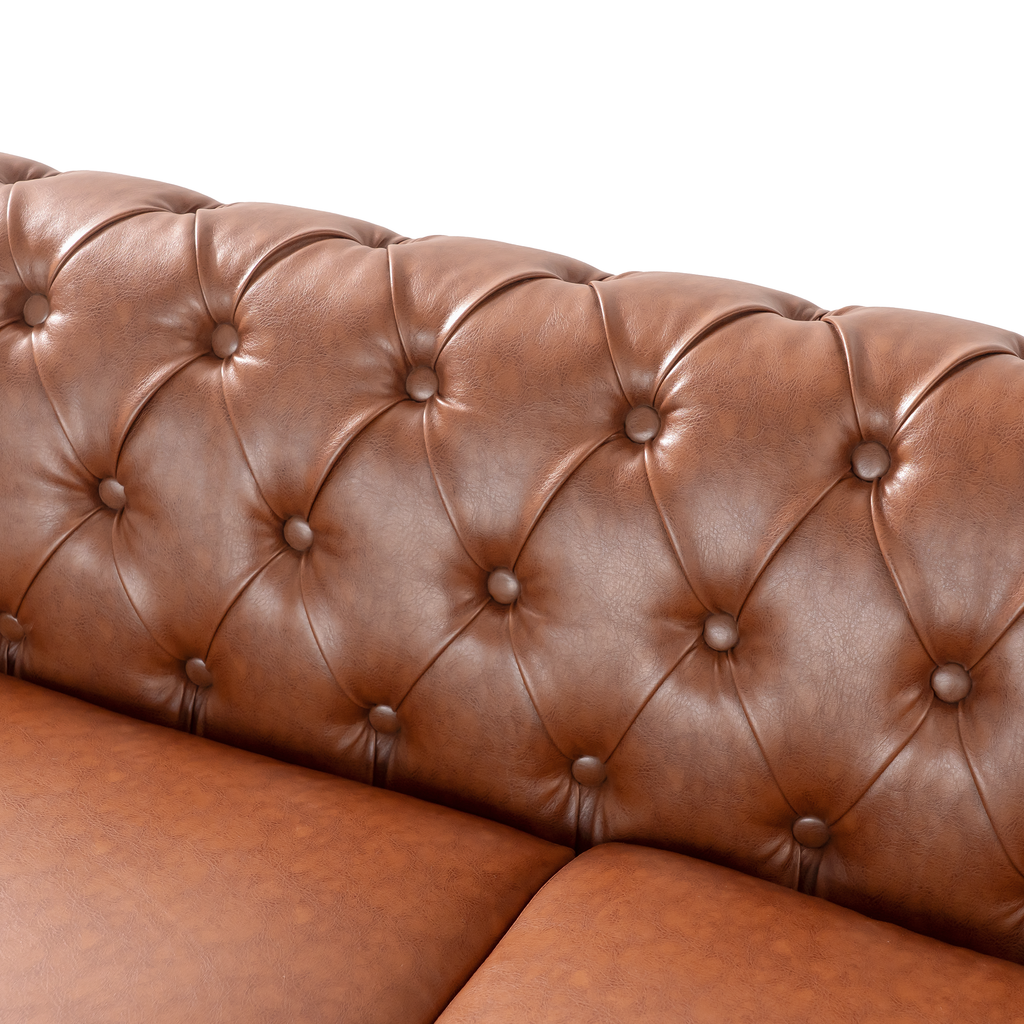 Mirod Comfy Large Sectional Sofa with Wooden Legs, Retro Style for Living Room