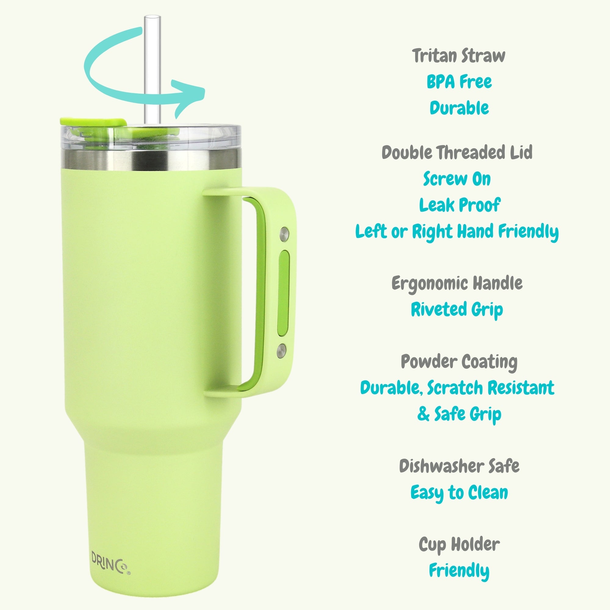 Drinco 40oz Tumbler with Handle (Kiwi)