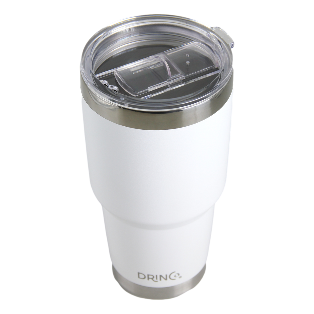 DRINCO® 30oz Insulated Tumbler Spill Proof Lid (White)-USA Flag