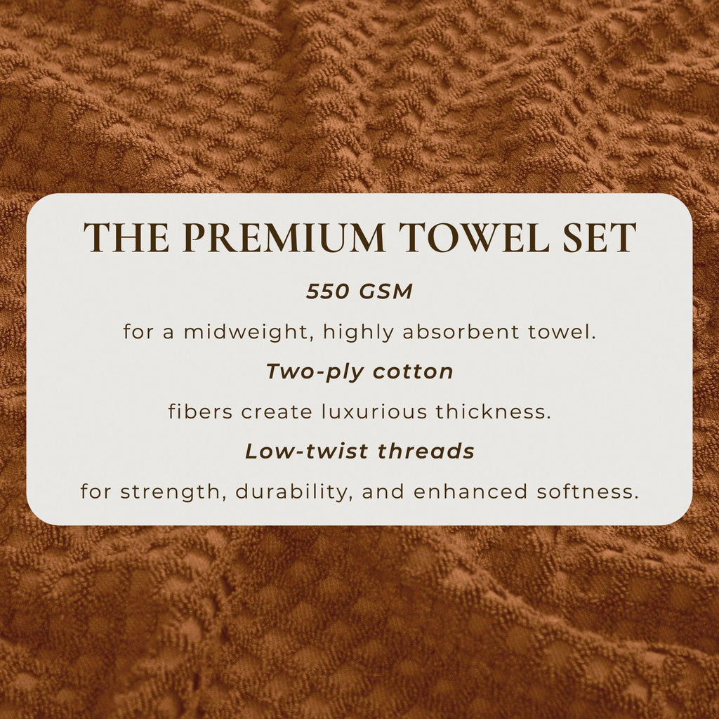 Cotton Diamond Waffle Weave Bath Towel Set - Grayson Collection