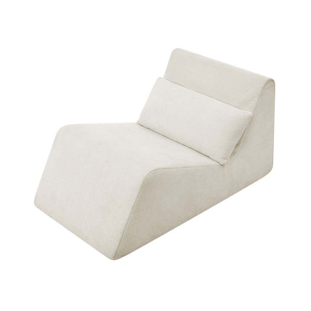 Bean Bag Chair, Lazy Floor Sofa Couch for Adults and Kids, Fireside Chair with Ergonomic Design, Memory Foam Lounge Chair for Living Room Bedroom, Office, Beige
