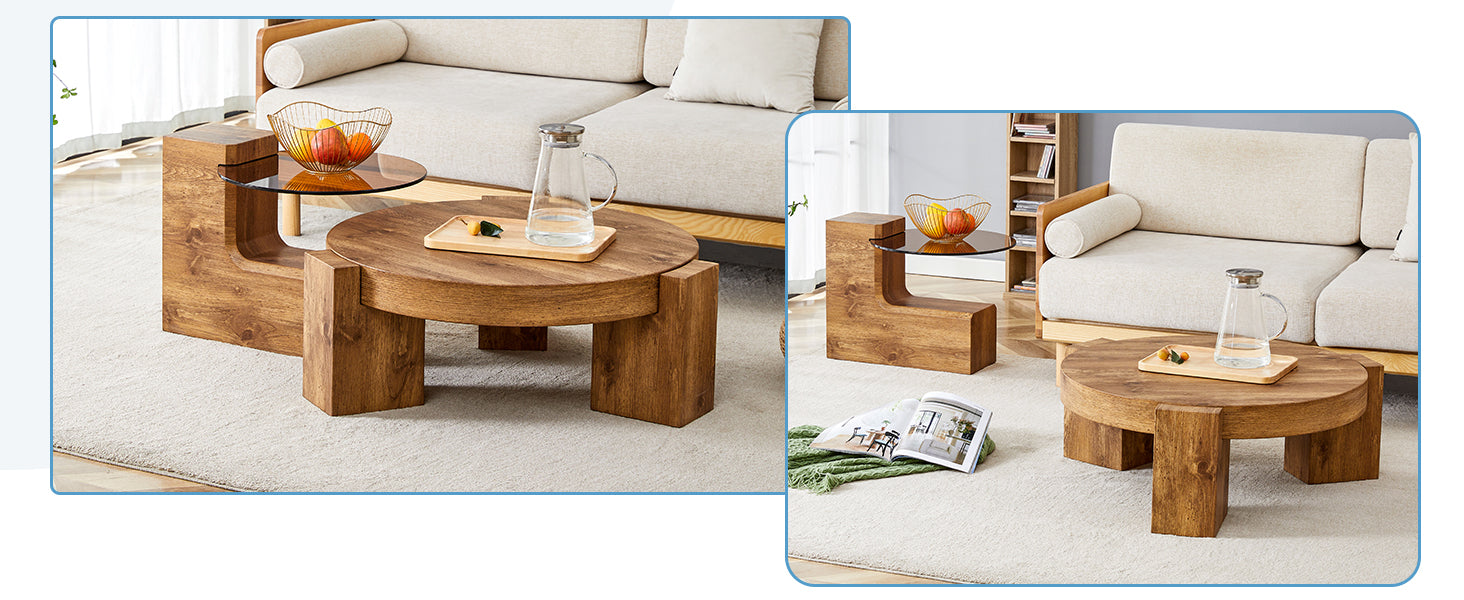The detachable double-decker coffee table, the stylish design is more precious, and the detachable design can make the use of space more flexible and suitable for various scenes.