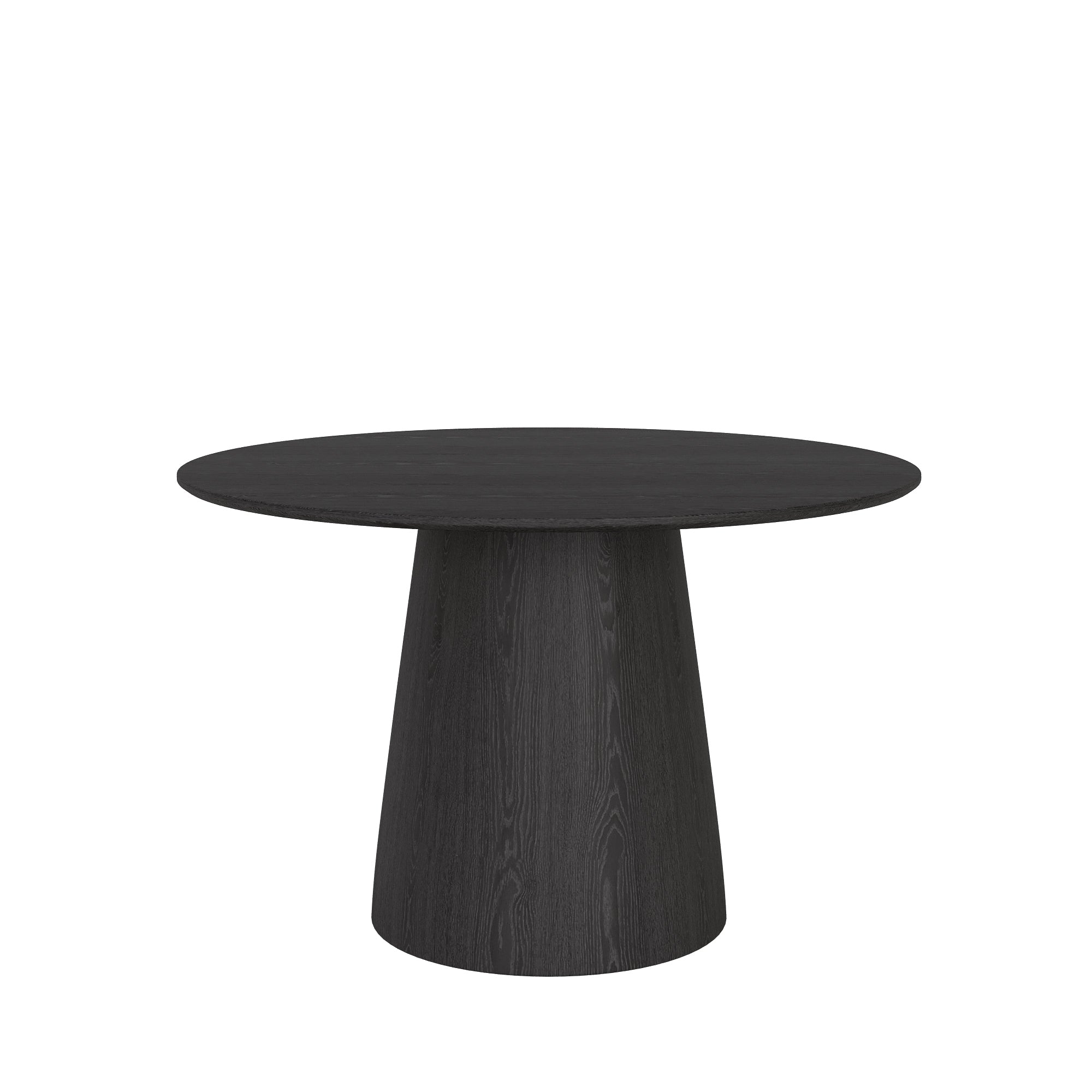 39' Round Black Solid Wood Small Dining Table with Solid Wood Tabletop For 2-4 People
