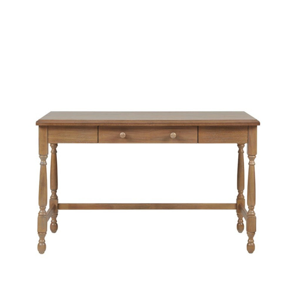 Tabitha Desk with Drawer and Turned Legs in Reclaimed Natural Finish