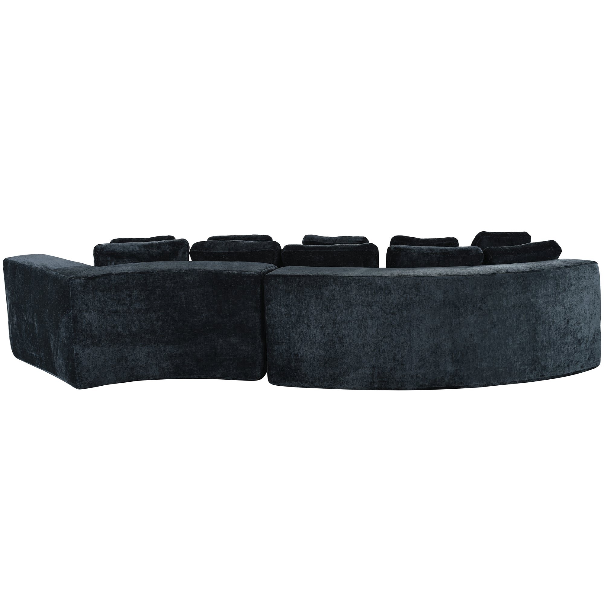 U_Style 115.7' Pure Foam Modular Sofa, 2-Piece Set with 5 Cushions, 4-Seater, Chenille Jacquard Fabric, Curved Design, No Assembly Required, Soft Upholstered Sofa for Living Room & Bedroom