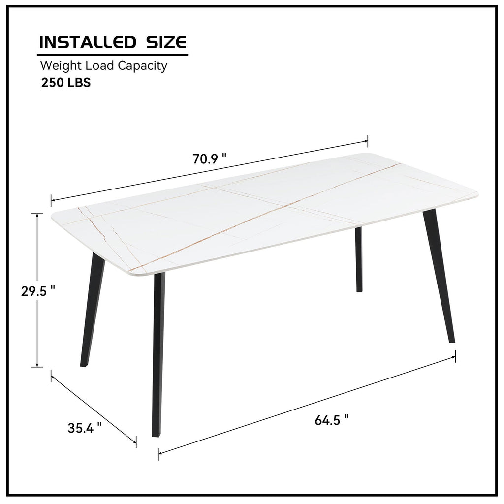 J3710 Porcelain Dining Table White 70'