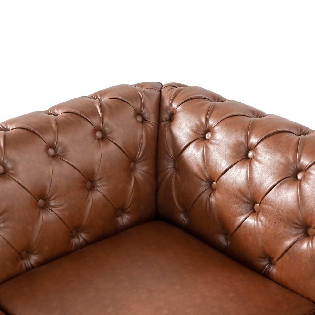 Mirod Comfy Large Sectional Sofa with Wooden Legs, Retro Style for Living Room