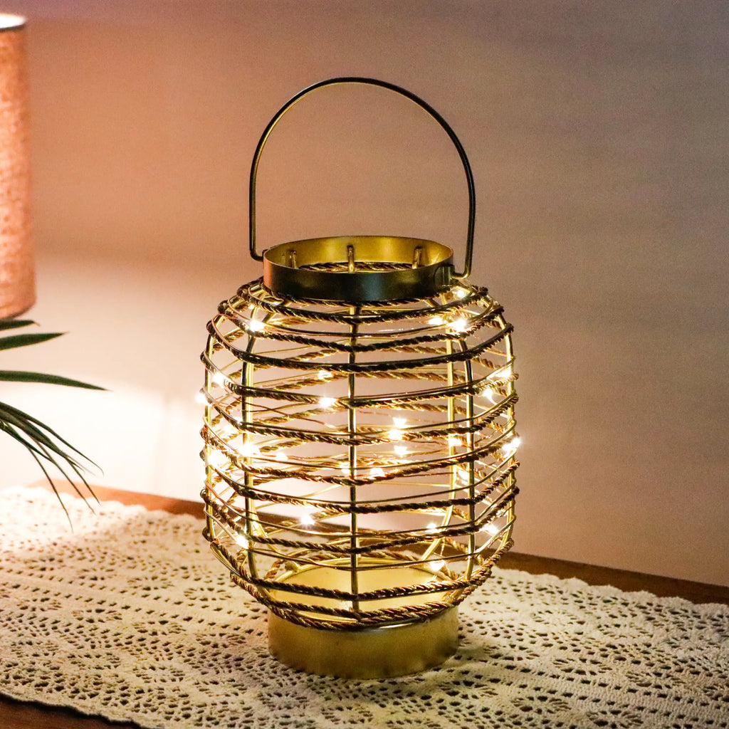 7.7 "H Metal Cage LED Cordless Lamp Battery Operated