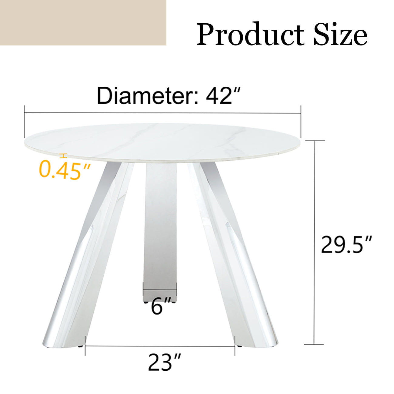 42' Luxury Sintered Stone Table: 0.45' Durable Top + 6' Steel Legs, 350lb Capacity, Stain/Heat-Resistant White/Gray Veined Surface - Modern Minimalist Design