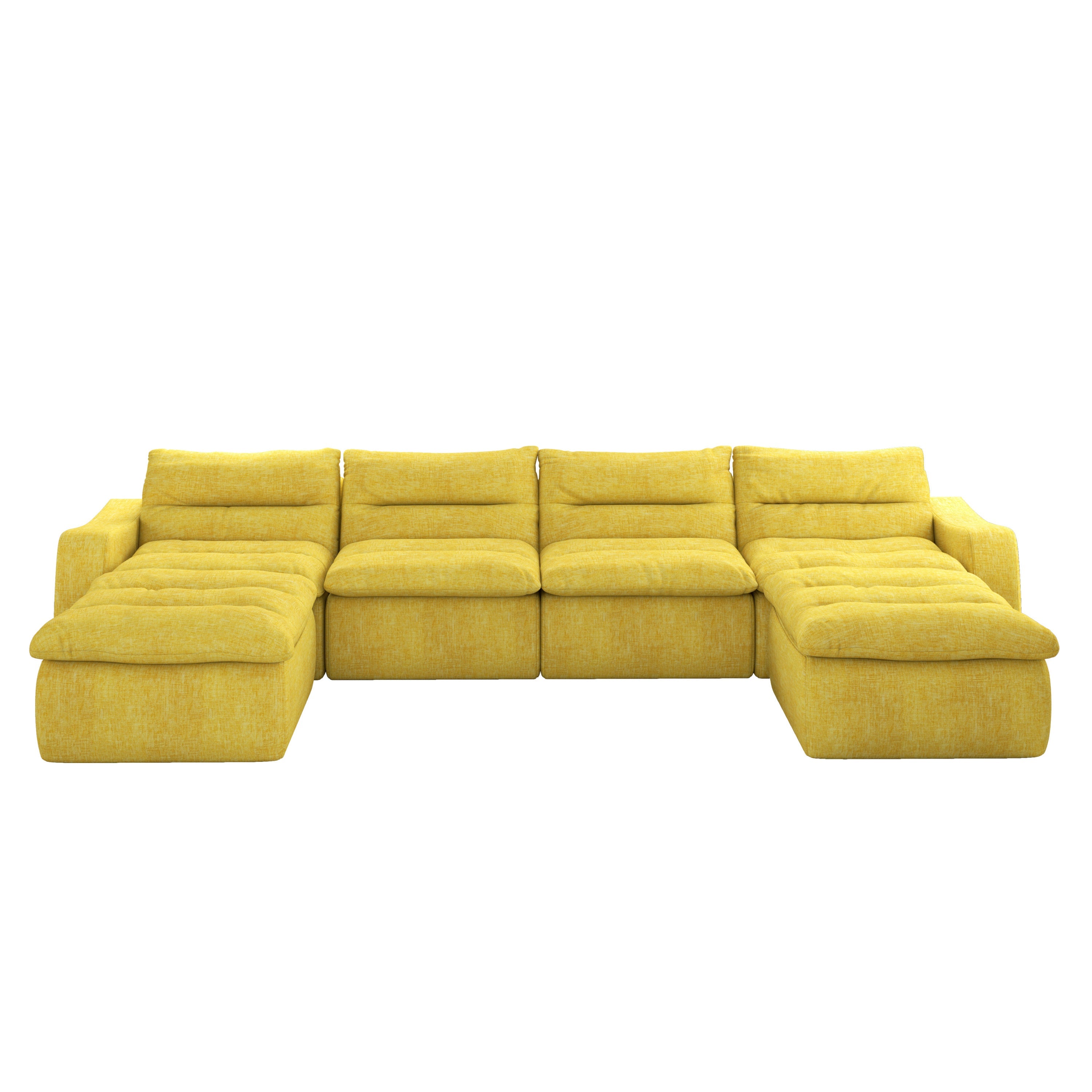 Compression combined sofa, modern lazy style combined sofa, comfortable beanbag sofa, can be combined at will, no need to assemble, suitable for living room-Yellow