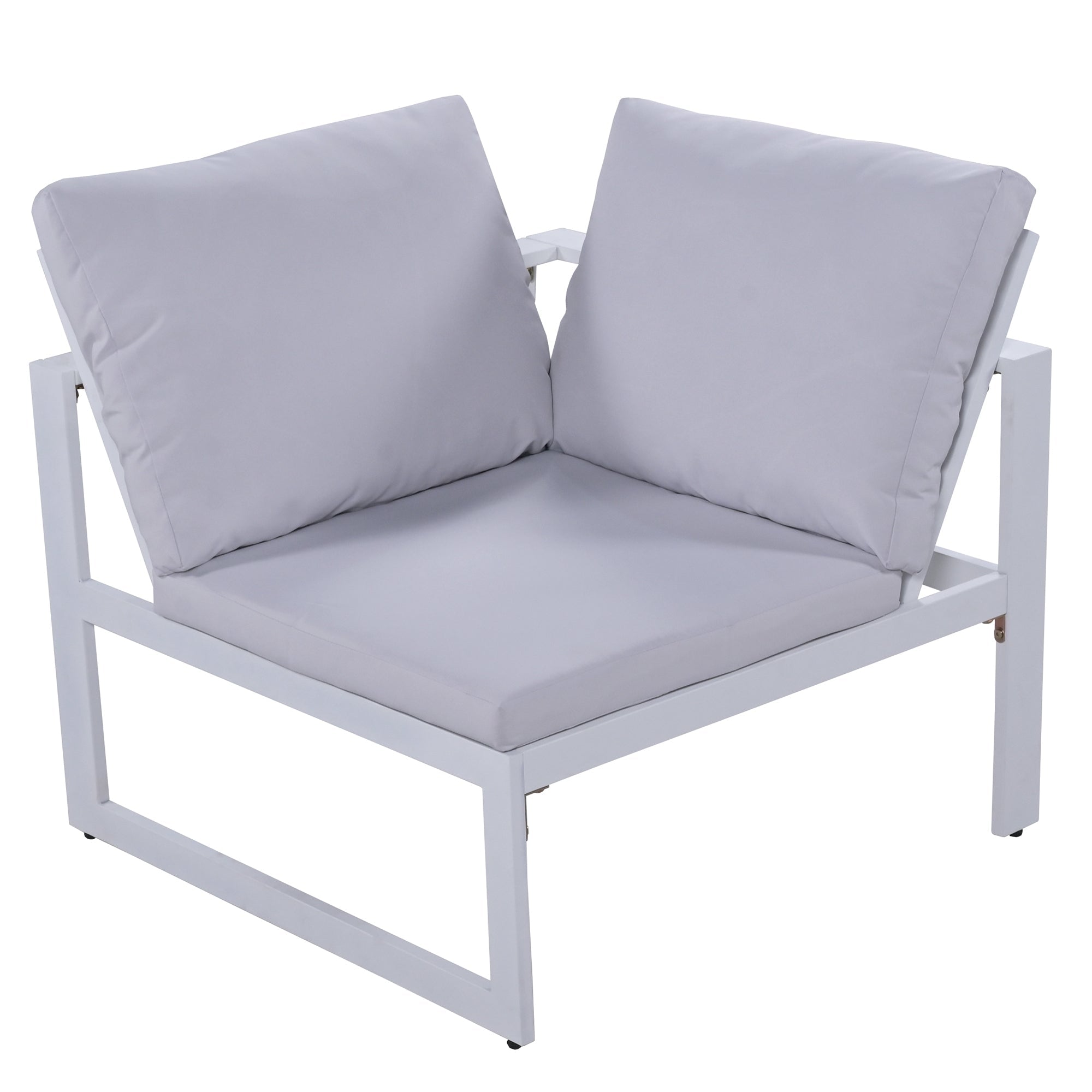 [Not allowed to sell to Wayfair]U_Style Industrial Style Outdoor Sofa Combination Set With 2 Love Sofa,1 Single Sofa,1 Table,2 Bench