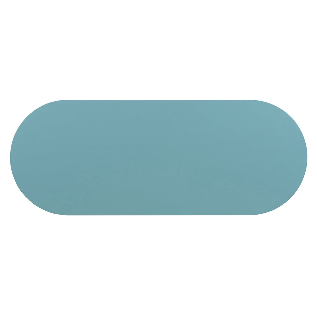 TREXM Elegant Retro Console Table with Curved Design and Smooth Glaze for Entryways, Living Rooms and hallways (Turquoise Green)