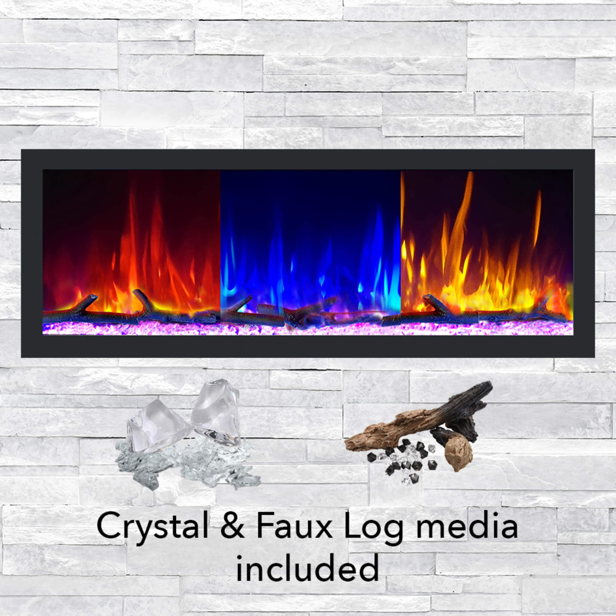 Dynasty Cascade 74" Smart Linear Electric Fireplace [DY-BTX74] (SAK61984)