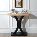 Wood Console Table, Elegant Half-Moon Console Table,35in Small Entryway Table, Thin Sofa Table, Side Table, Display Table, for Hallway, Bedroom, Living Room, Foyer