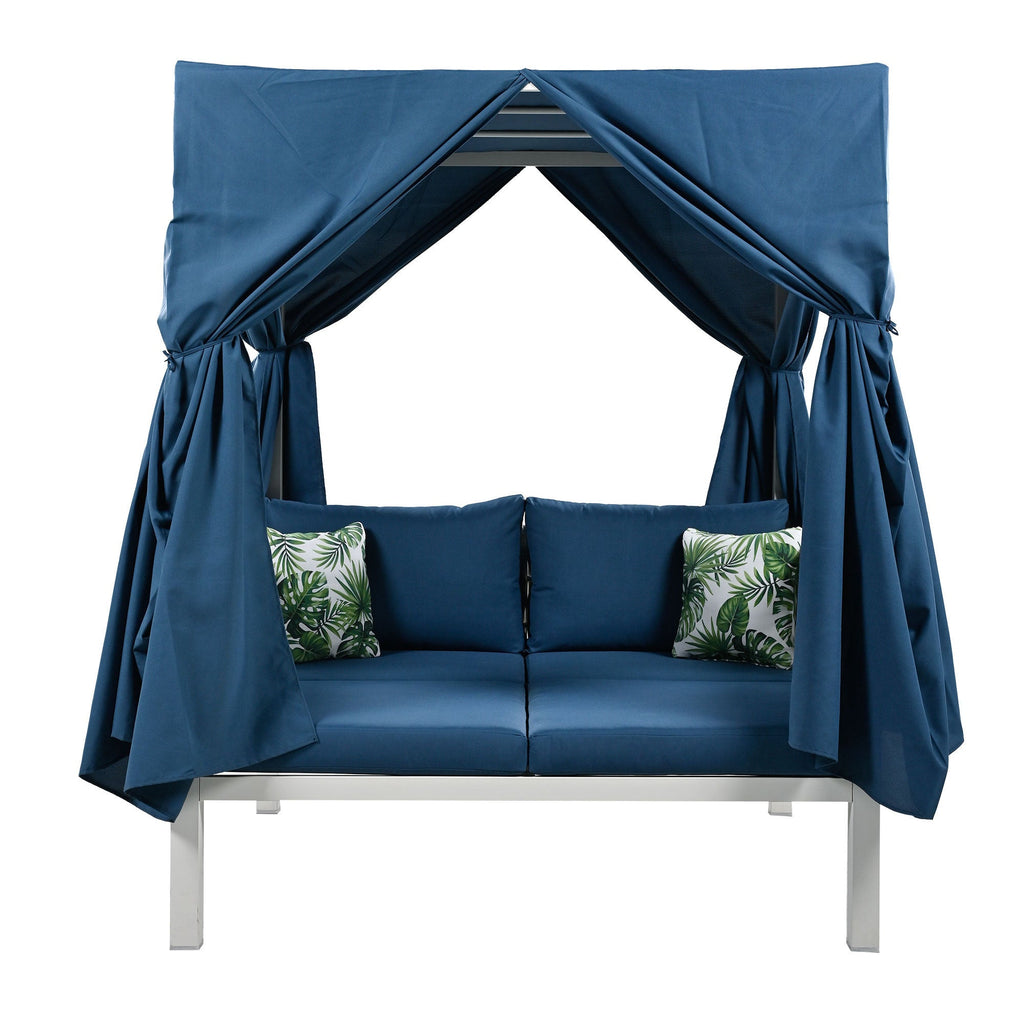 U_Style  Outdoor Patio Sunbed with Curtains, High Comfort, Suitable for Multiple Scenarios