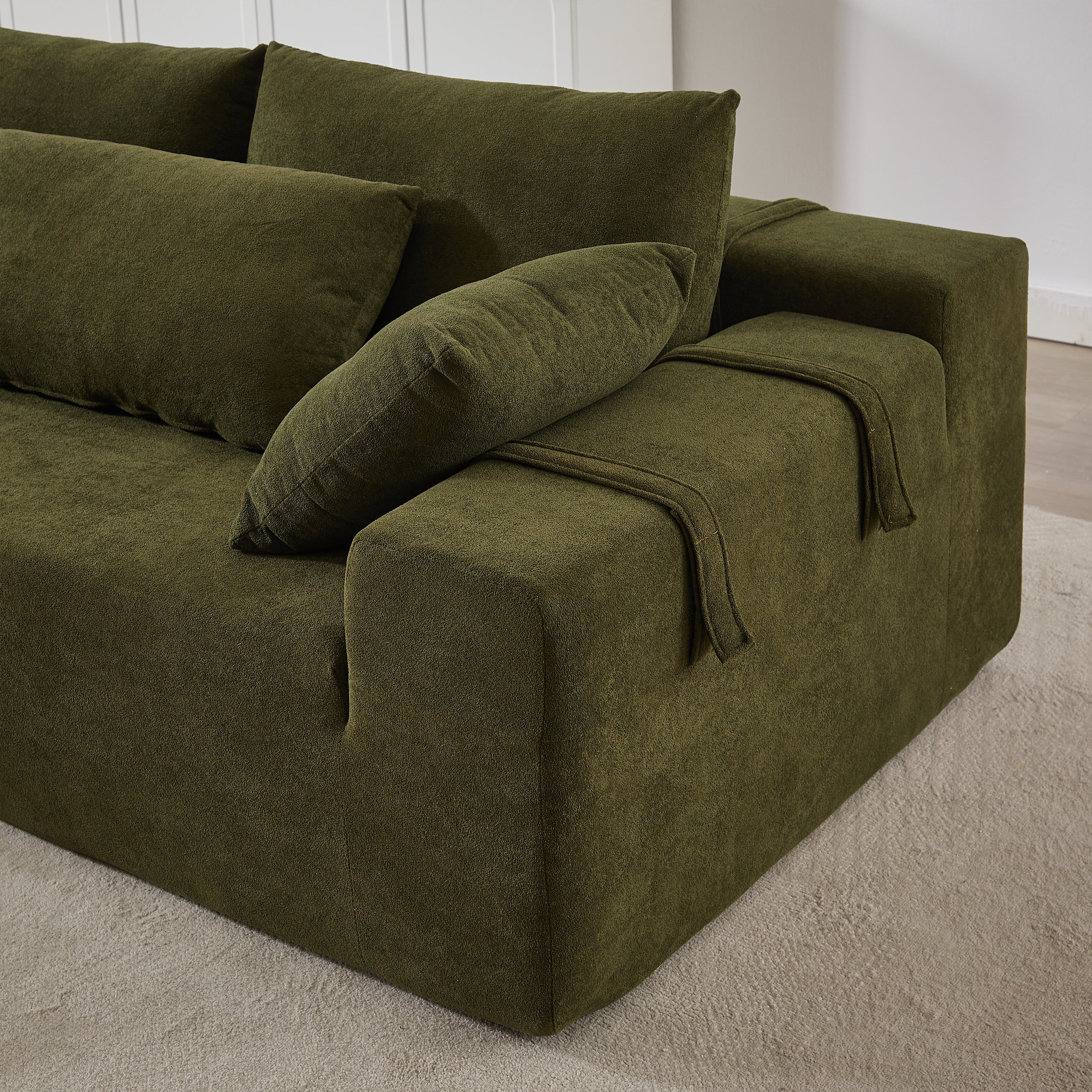 Modern Chenille Upholstered Sectional Sofa Couch Set,Modular 108' L Shaped Sectional Living Room Sofa Set With 6 Pillows,Free Combination Sofa Couch for Living Room,Bedroom(Left Chaise)