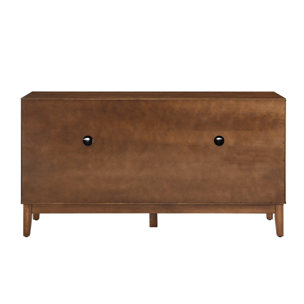 60.5' Mid Century Modern Sideboard Buffet Cabinet with Storage, TV Media Console Table, Storage Cabinet with 4 Doors & Adjustable Shelves for Kitchen Dining Living Room Entryway, Walnut