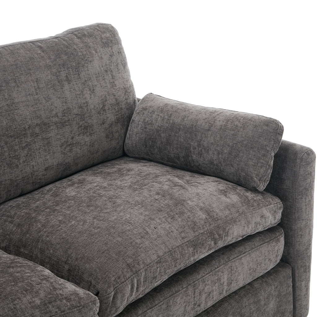89'  Cozy Upholstered 3-seater Sofa Oversized Comfy Cloud Sofa Double Cushion 3-seater Sofa Plush Cushion Sofa Couch for Living Room, Grey