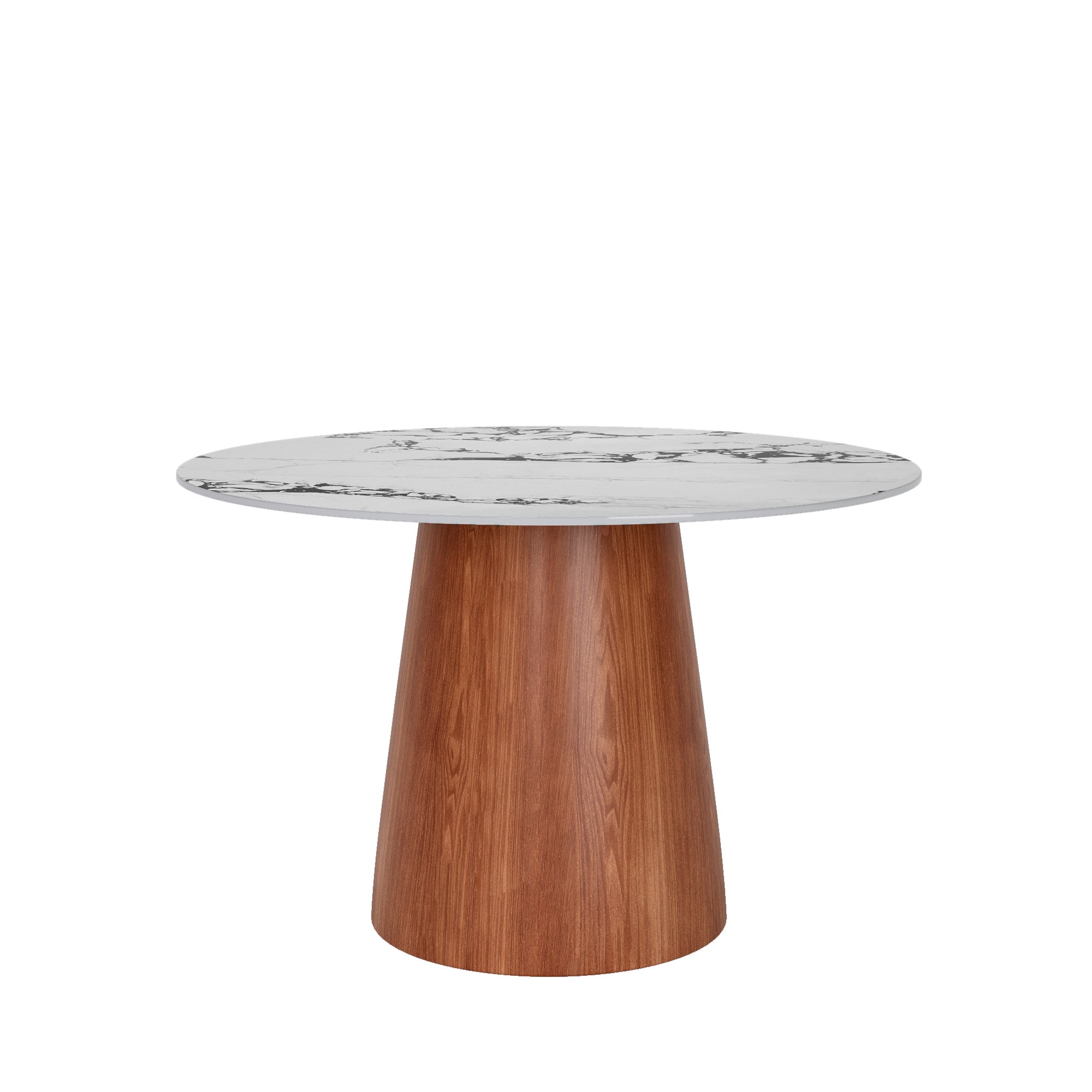 Small Round Solid Wood Pedestal Dining Table Table 43' For 2-4 People -  White Black