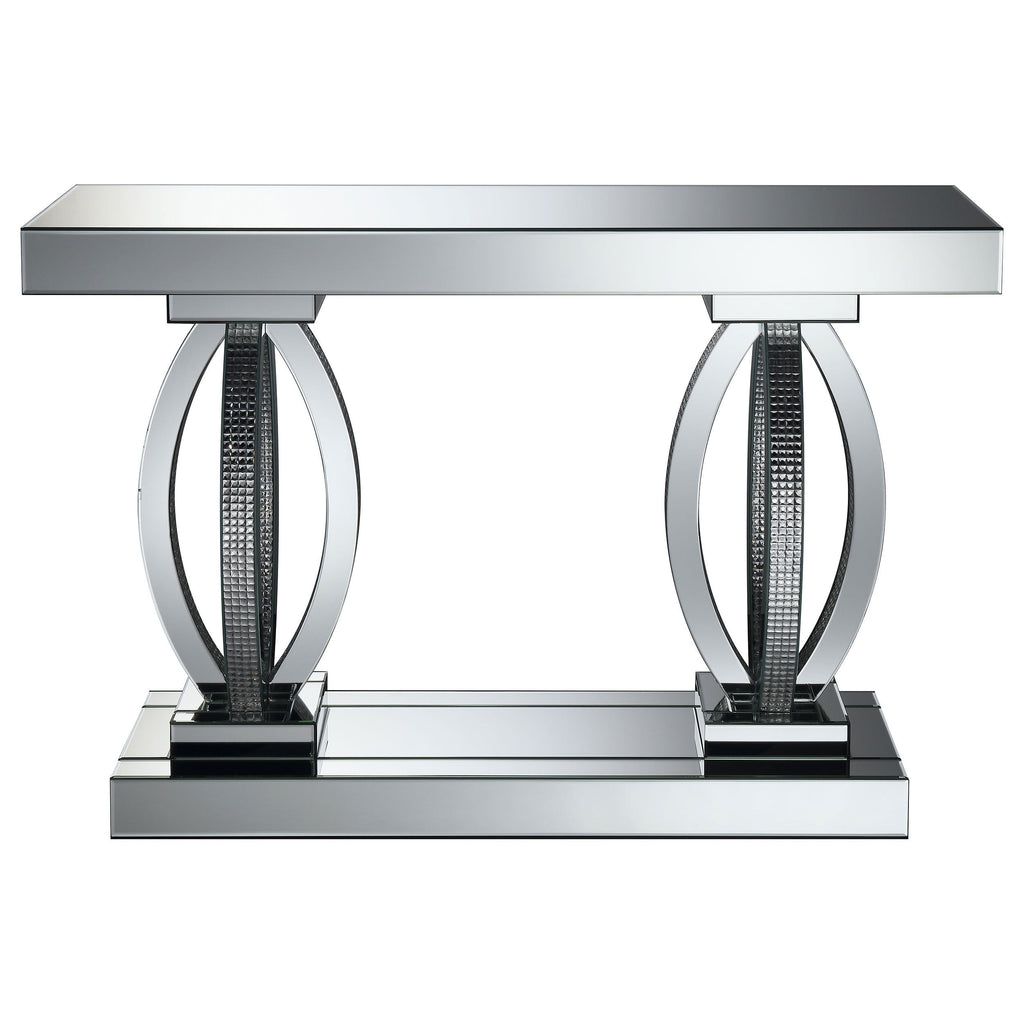 Drea Silver Mirrored Acrylic Entryway Sofa Console Table