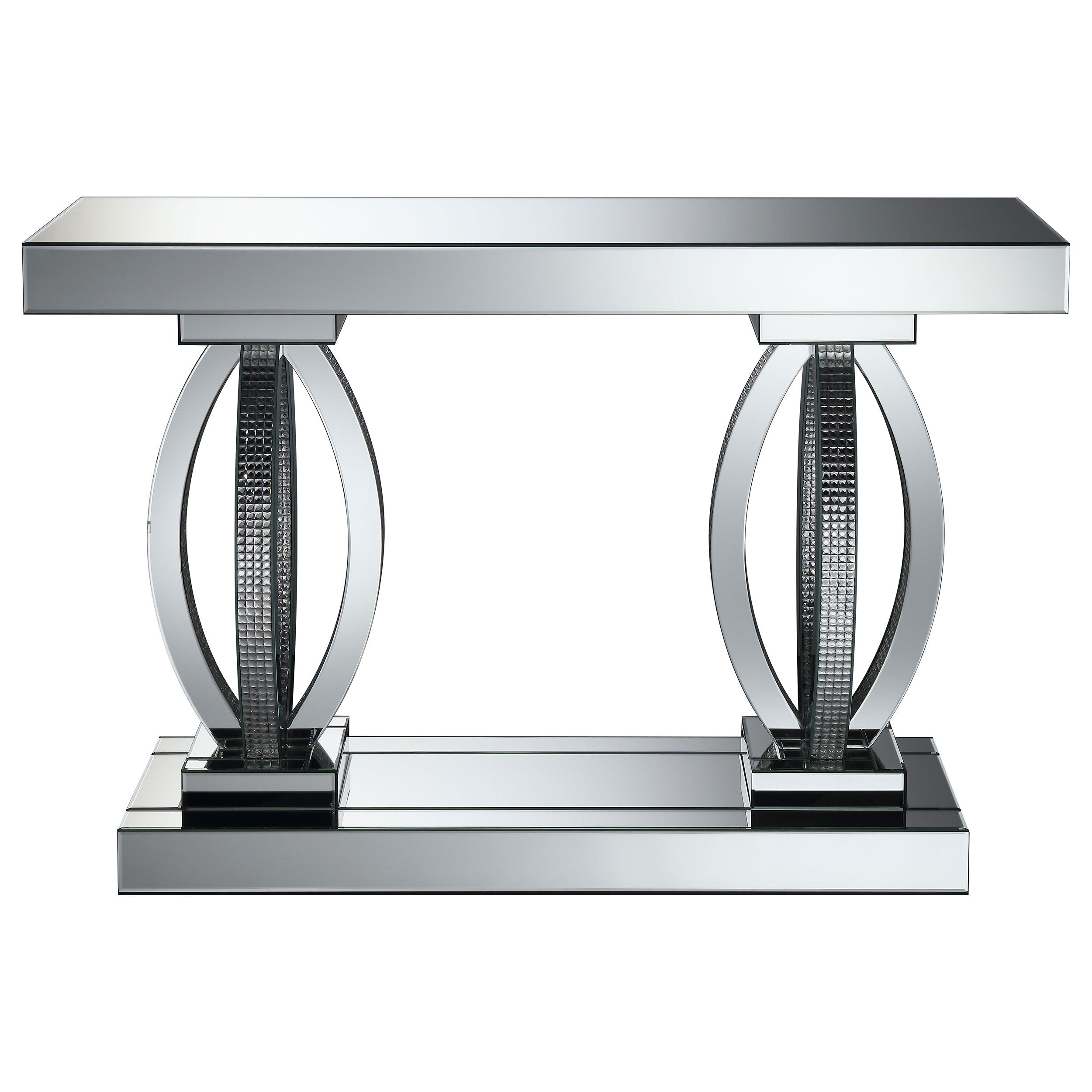 Drea Silver Mirrored Acrylic Entryway Sofa Console Table