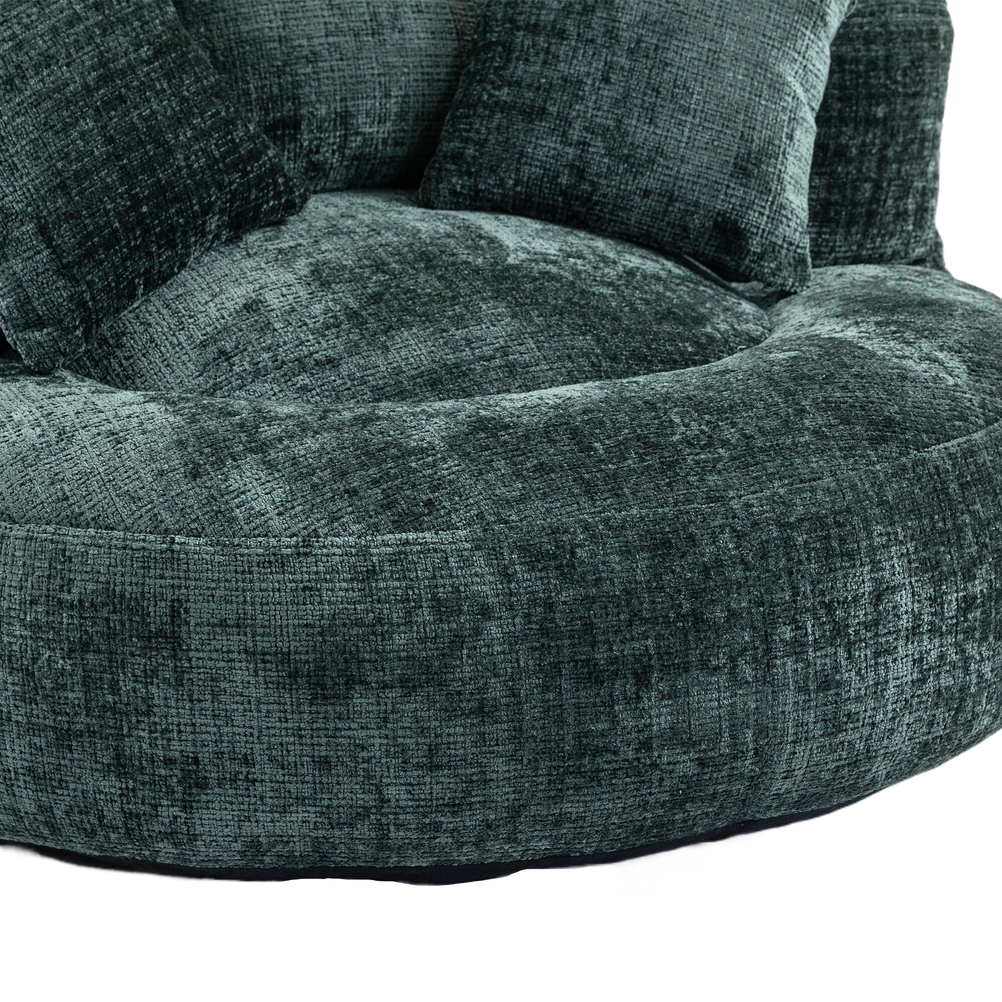 Emerald Chenille High Back Bean Bag Chair Couch with Three Pillows, Indoor & Outdoor, Single Gaming Sofa for Bedroom and Office