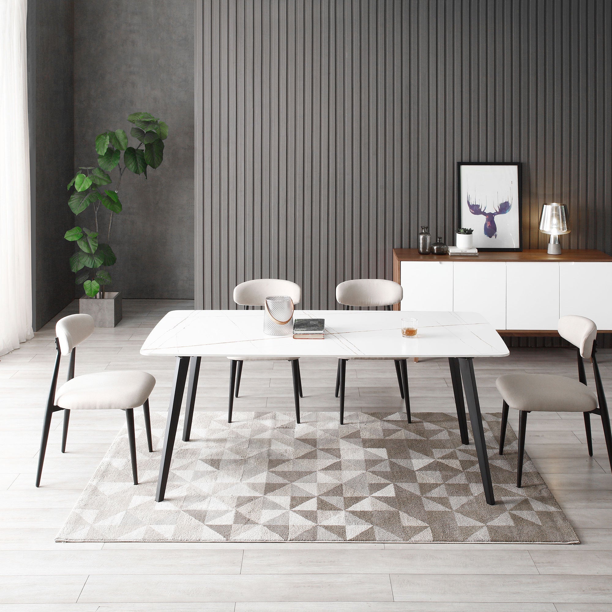 J3710 Porcelain Dining Table White 70'