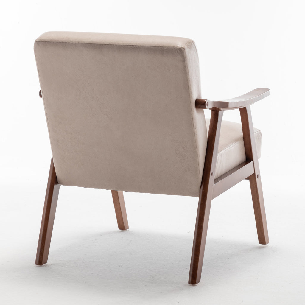 Mid-Century Modern Chair, Living Room Chair with Solid Wood Frame, Accent Chair Extra-Thick Backrest, Wingback Chair for Bedroom, Reading Room, Living Room, Lounge Chair Indoor