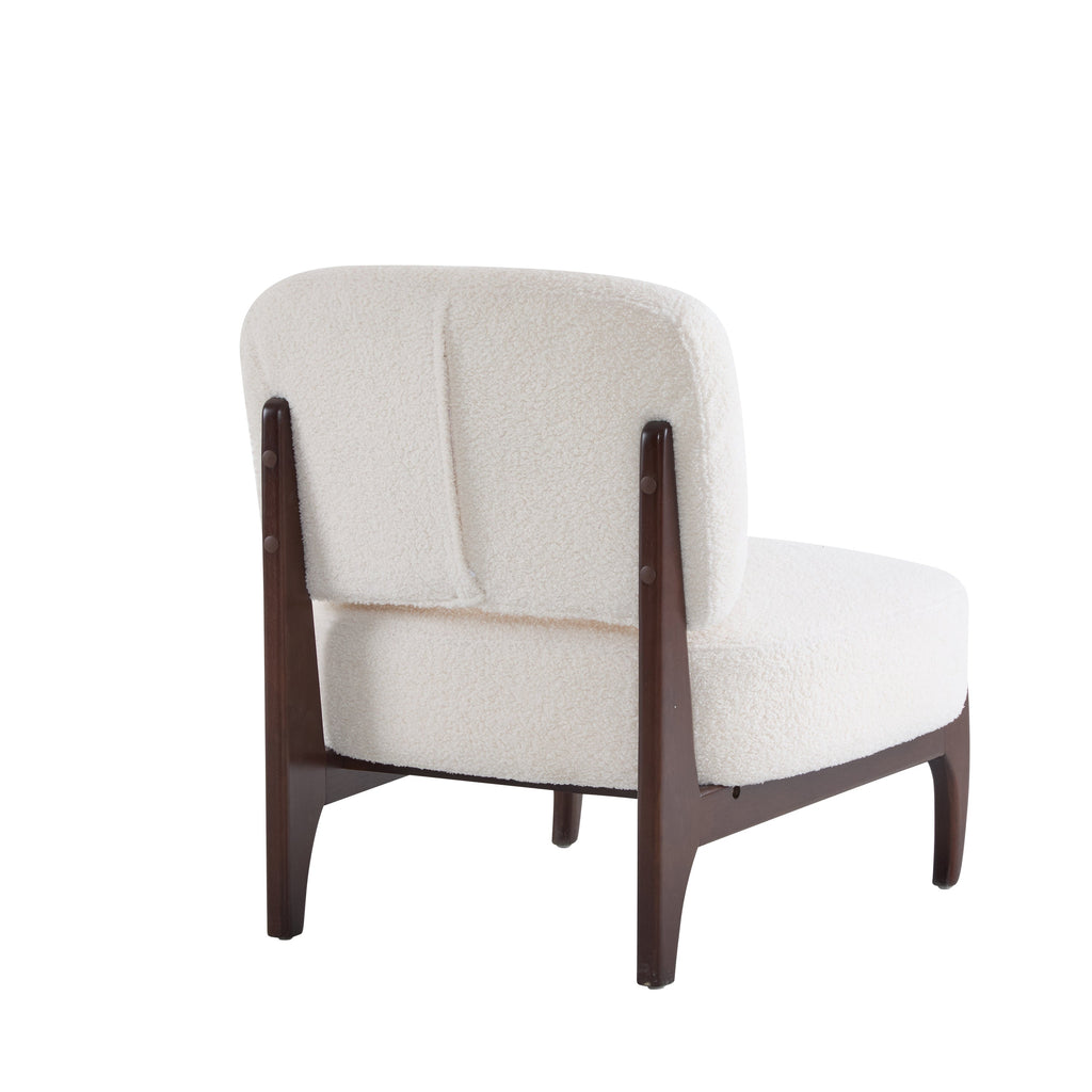 [Set of 2] 25.5' Modern Boucle Lounge Chair with Solid Wood Frame, Soft and Durable Boucle Upholstery, Perfect for Living Room, Bedroom, or Office