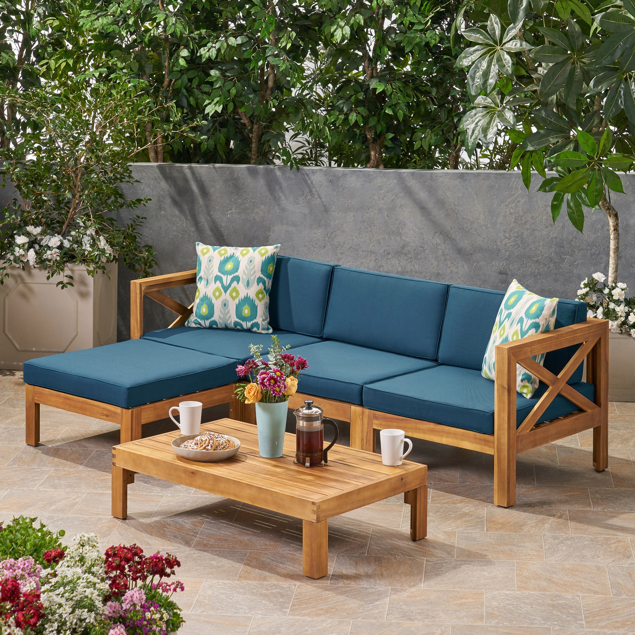ALCOVE LSHAPE SOFA SET,TEAK