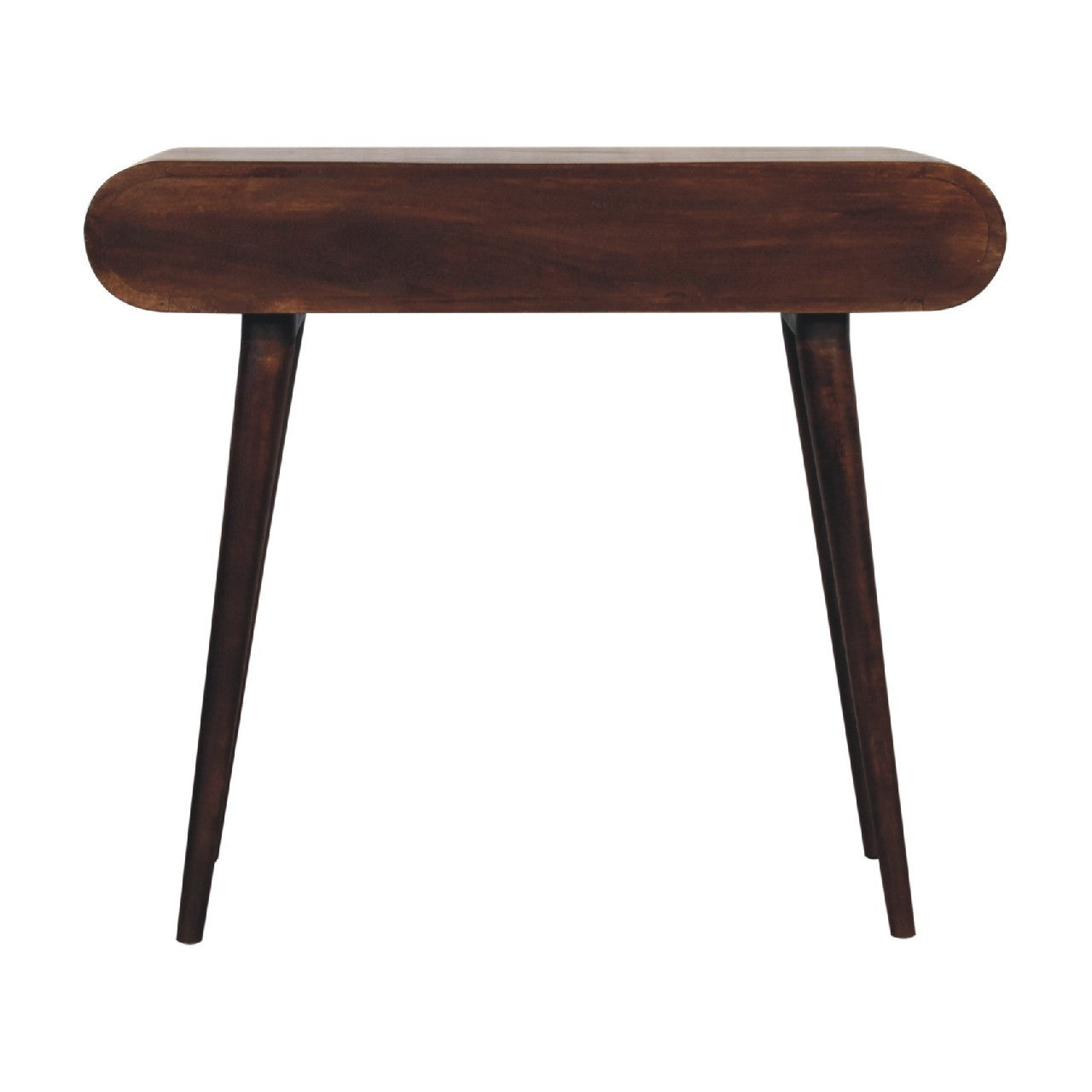 Solid Wood Light Walnut Curved Edge Console Table