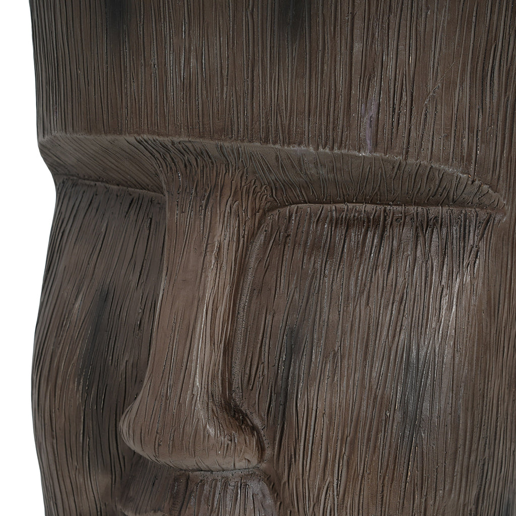 Outdoor Side Table,Easter Island Moai Statue Pedestal End Table Stool,For Home Patio Deck Sunroom Garden Balcony Yard Lawn,Light Grey Color