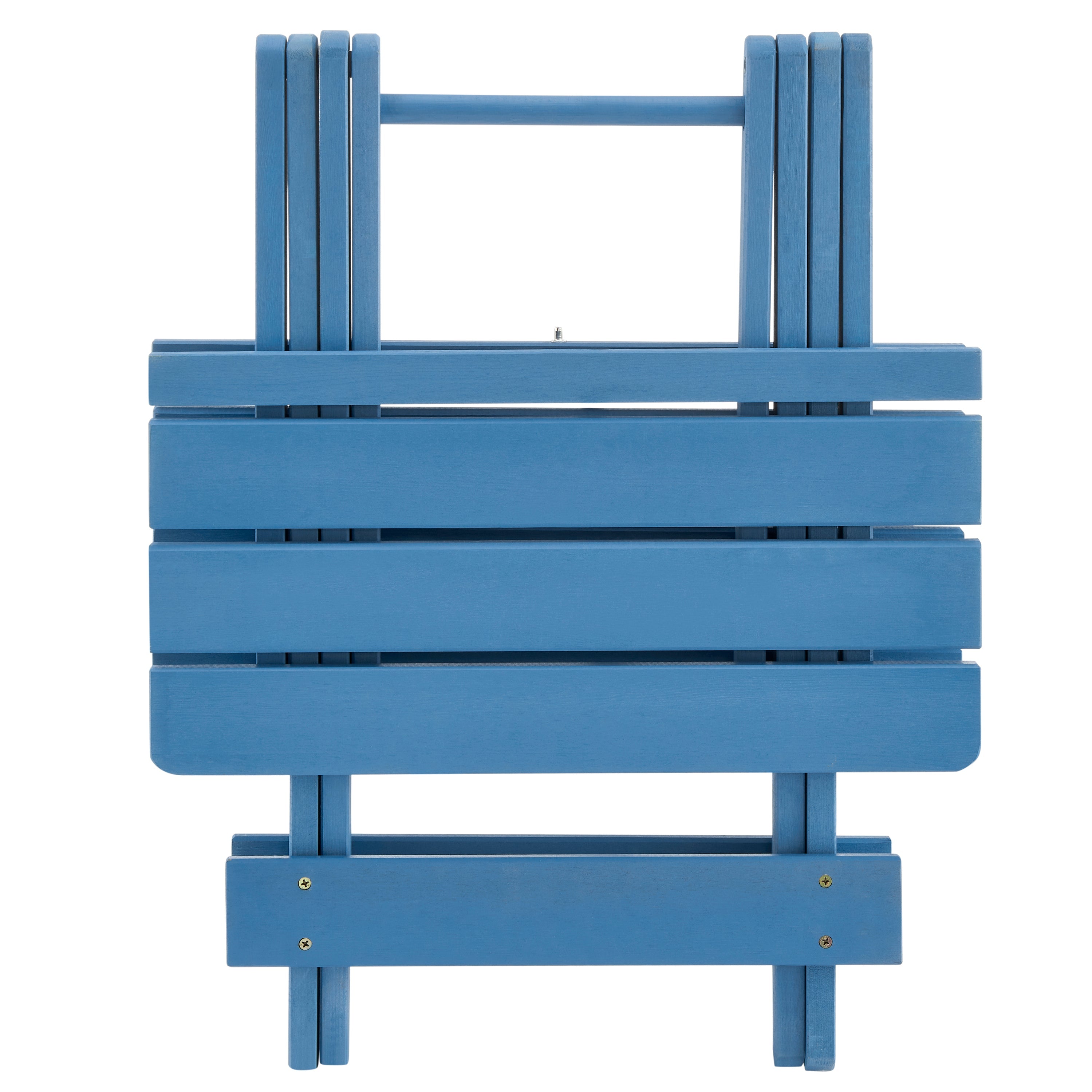 Folding Square Table Patio Outdoor solid wood Table for Backyard, Balcony, Portable Design Space-Saving Blue Color