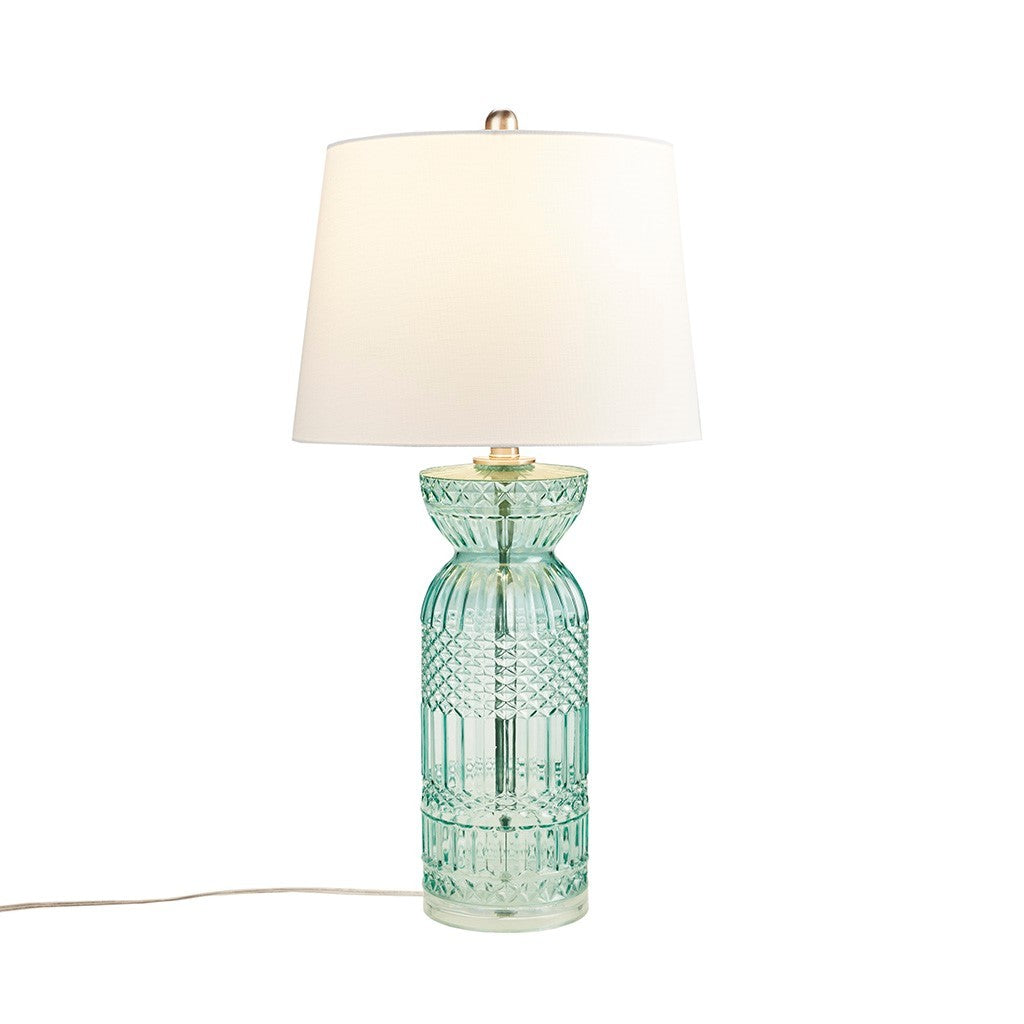 Textured Glass and Acrylic Base Table Lamp Blue See below