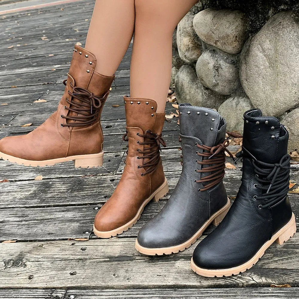 Round Toe Platform Boots