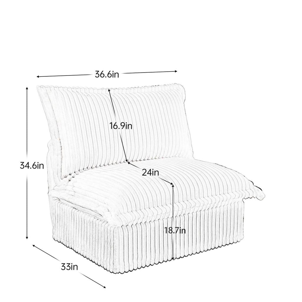 Koala Armless Sofa - Grey