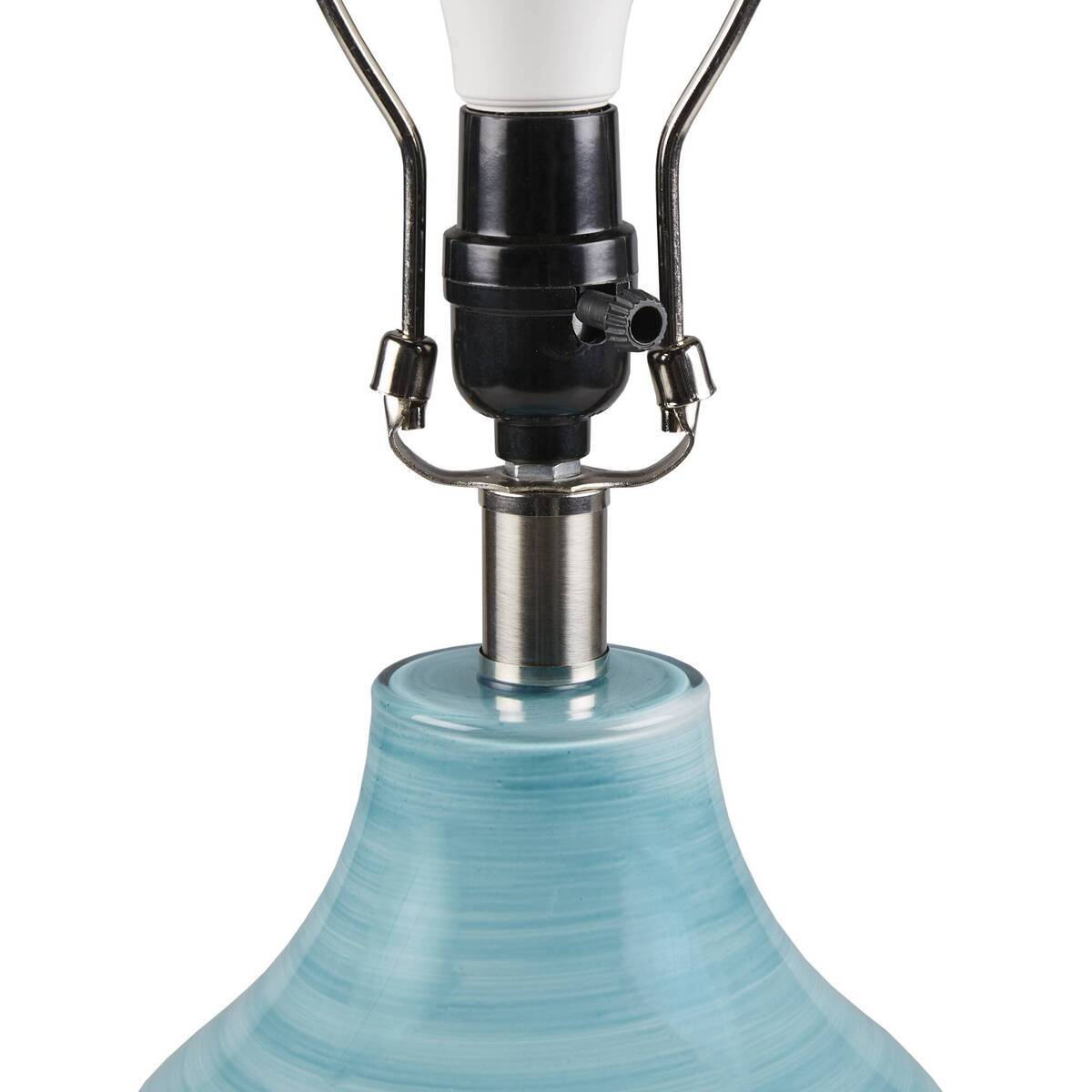 Blue Aqua Swirl Blown Glass Table Lamp Aqua See below