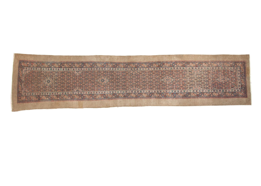 3.5x13.5 Antique Camel Hair Serab Rug Runner