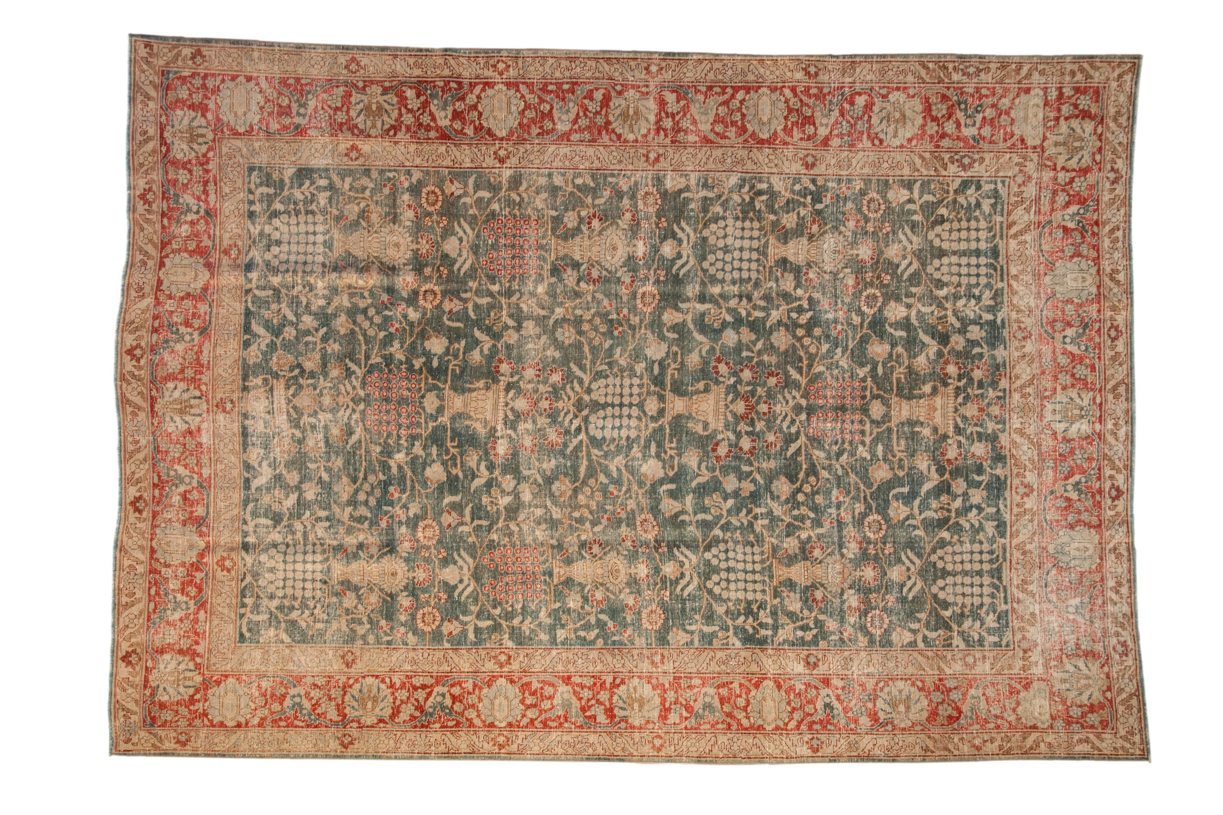 8x11.5 Vintage Distressed Tabriz Carpet