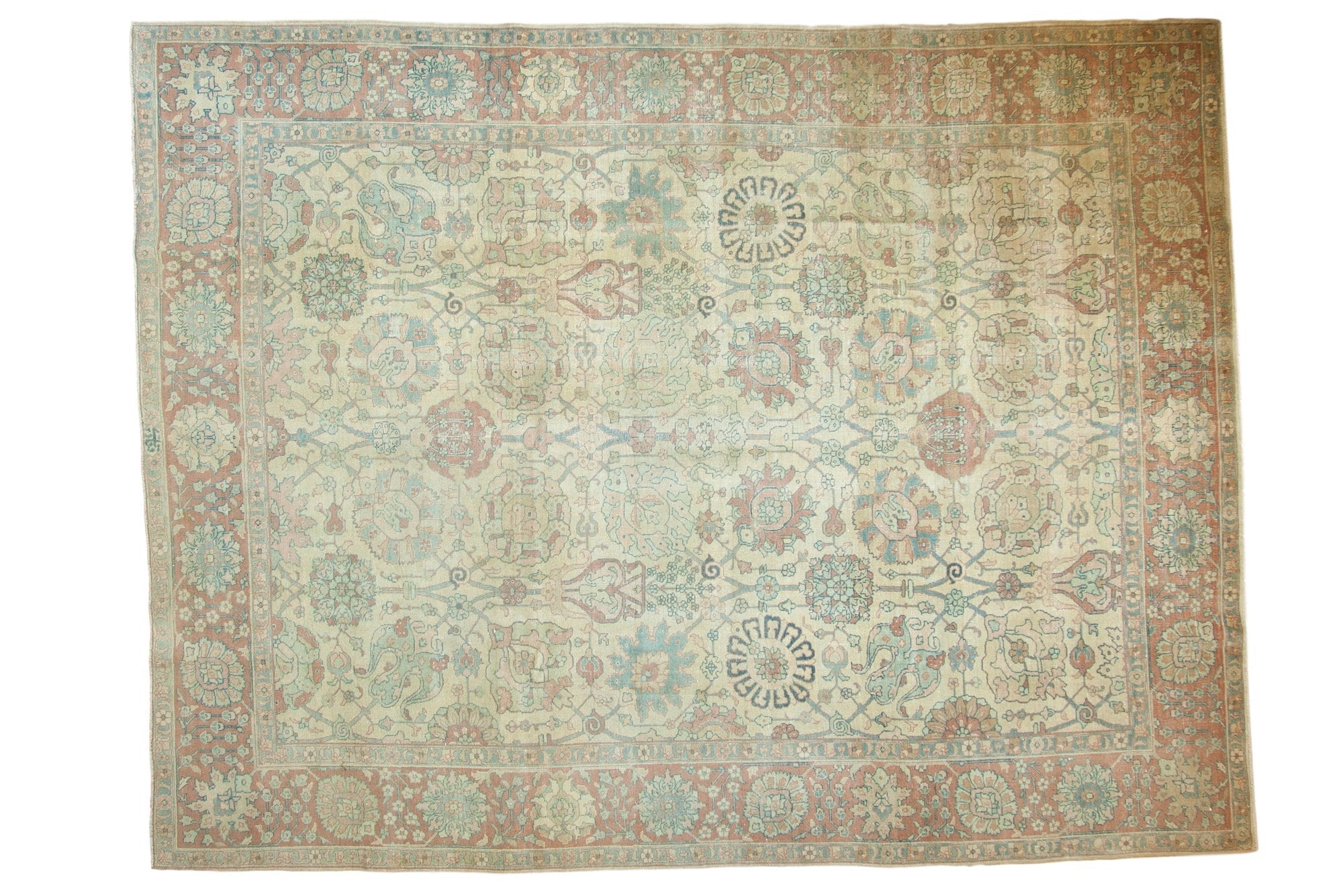 8.5x11.5 Vintage Distressed Tabriz Carpet