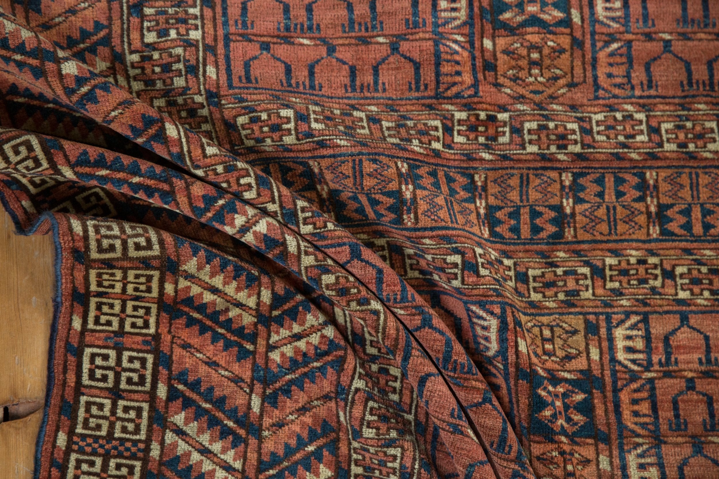 4x5 Antique Turkmen Square Rug