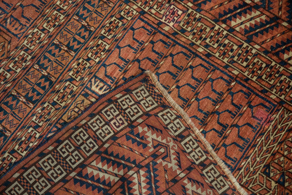 4x5 Antique Turkmen Square Rug