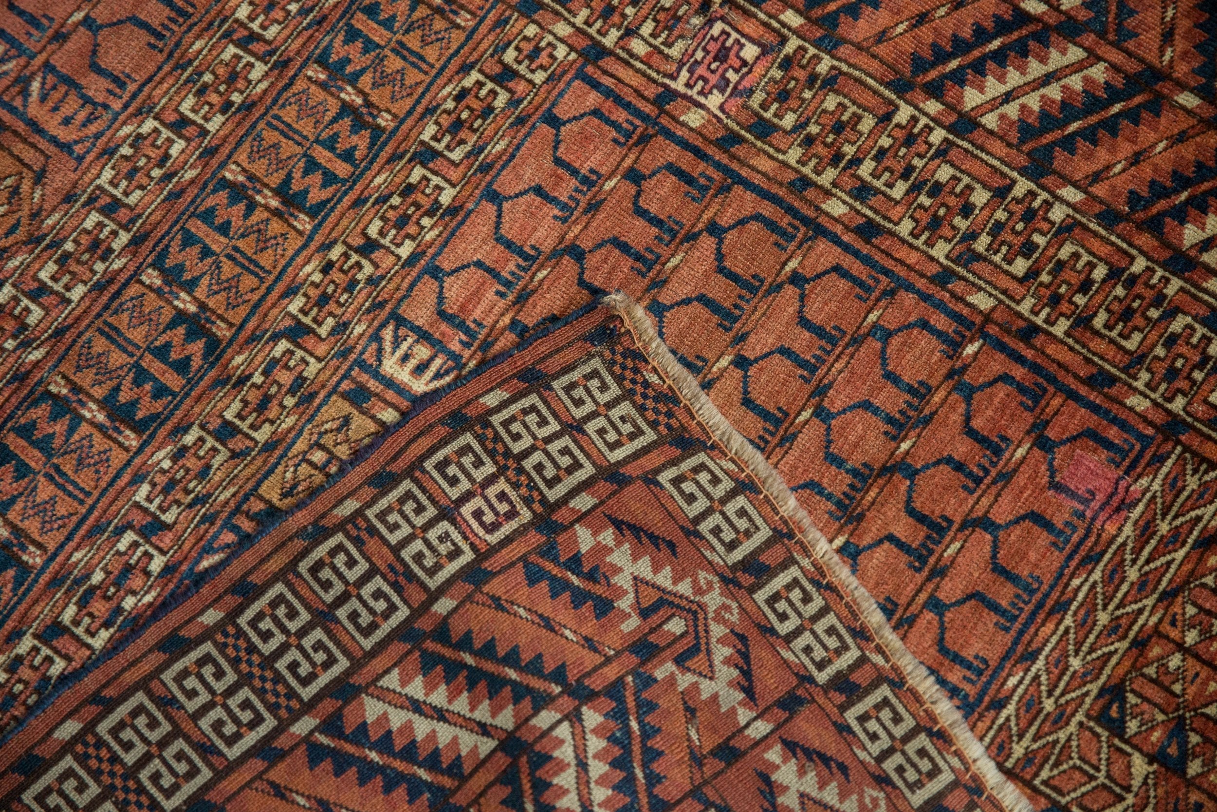 4x5 Antique Turkmen Square Rug