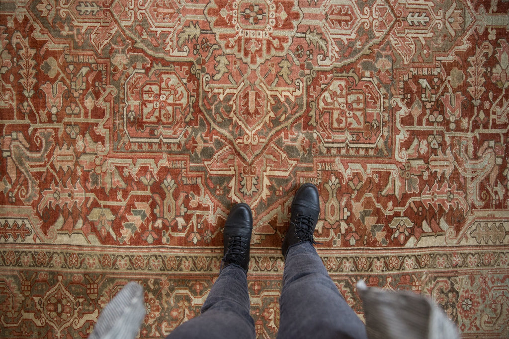8x12.5 Vintage Distressed Heriz Carpet