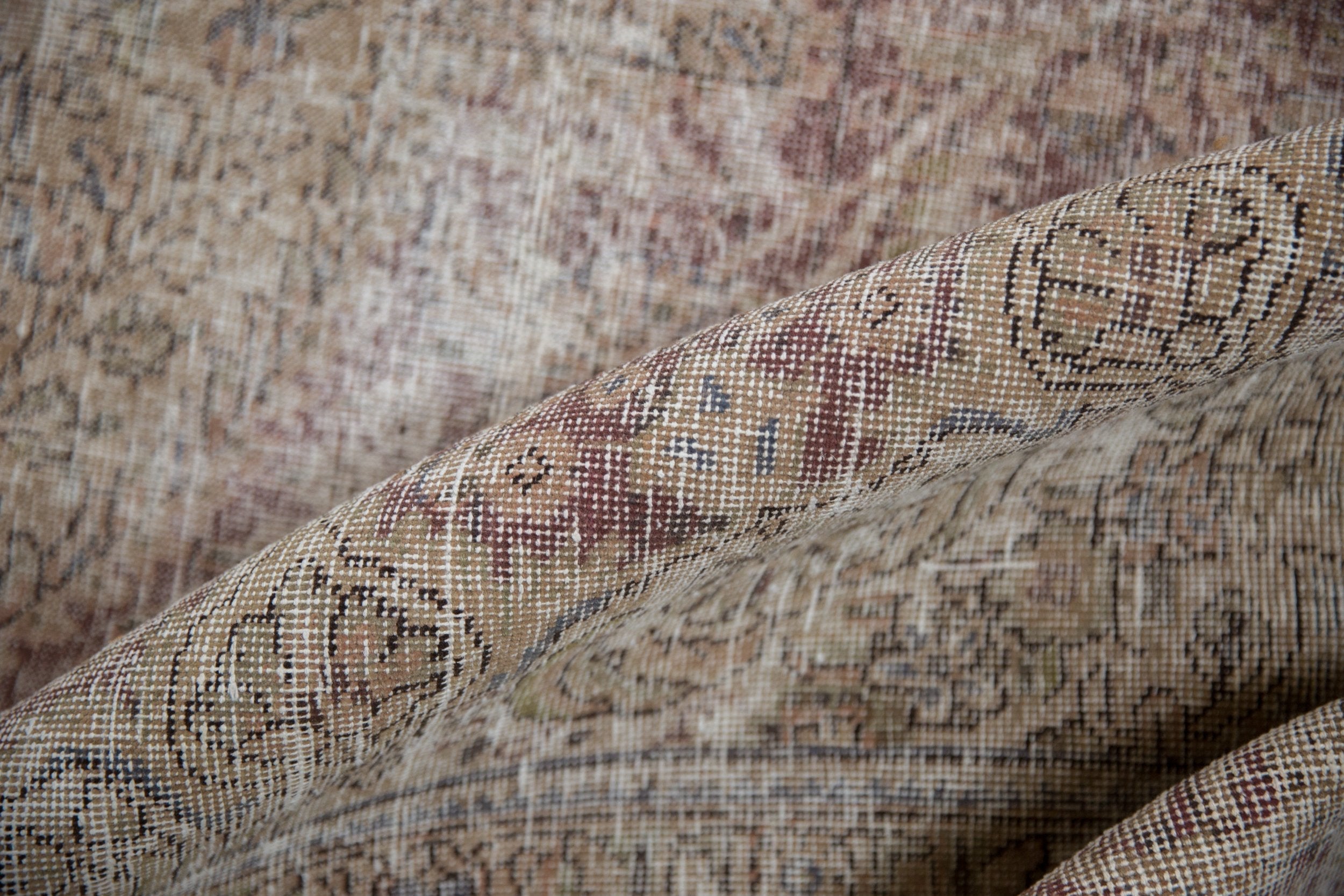 10x12.5 Vintage Distressed Tabriz Carpet