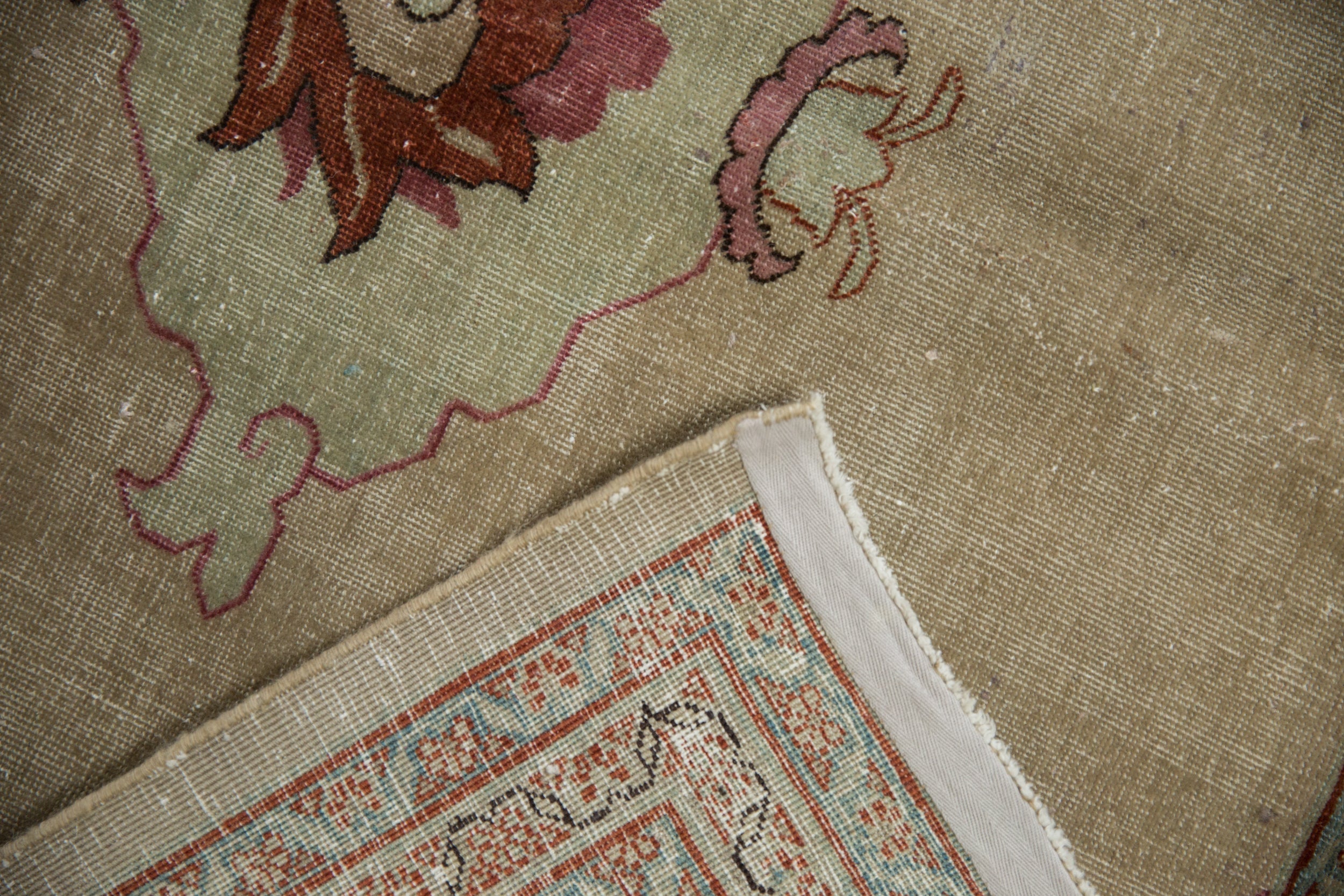 8x12 Vintage Distressed Tabriz Carpet