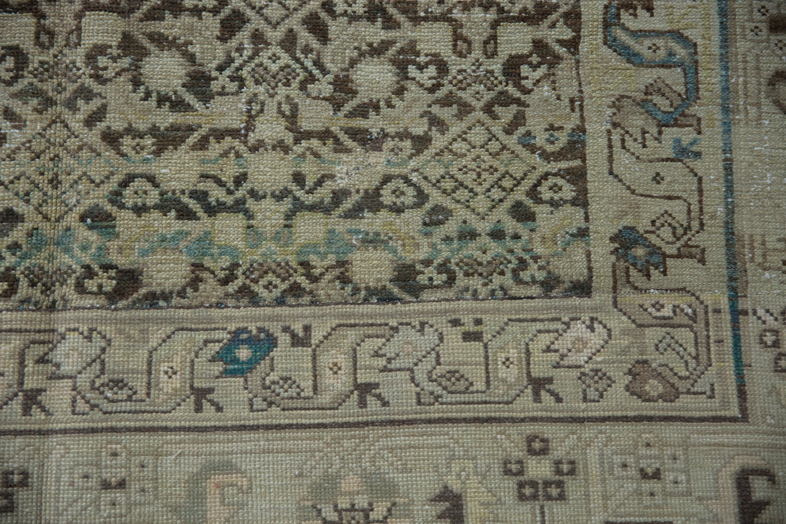 6.5x9.5 Vintage Distressed Hamadan Carpet