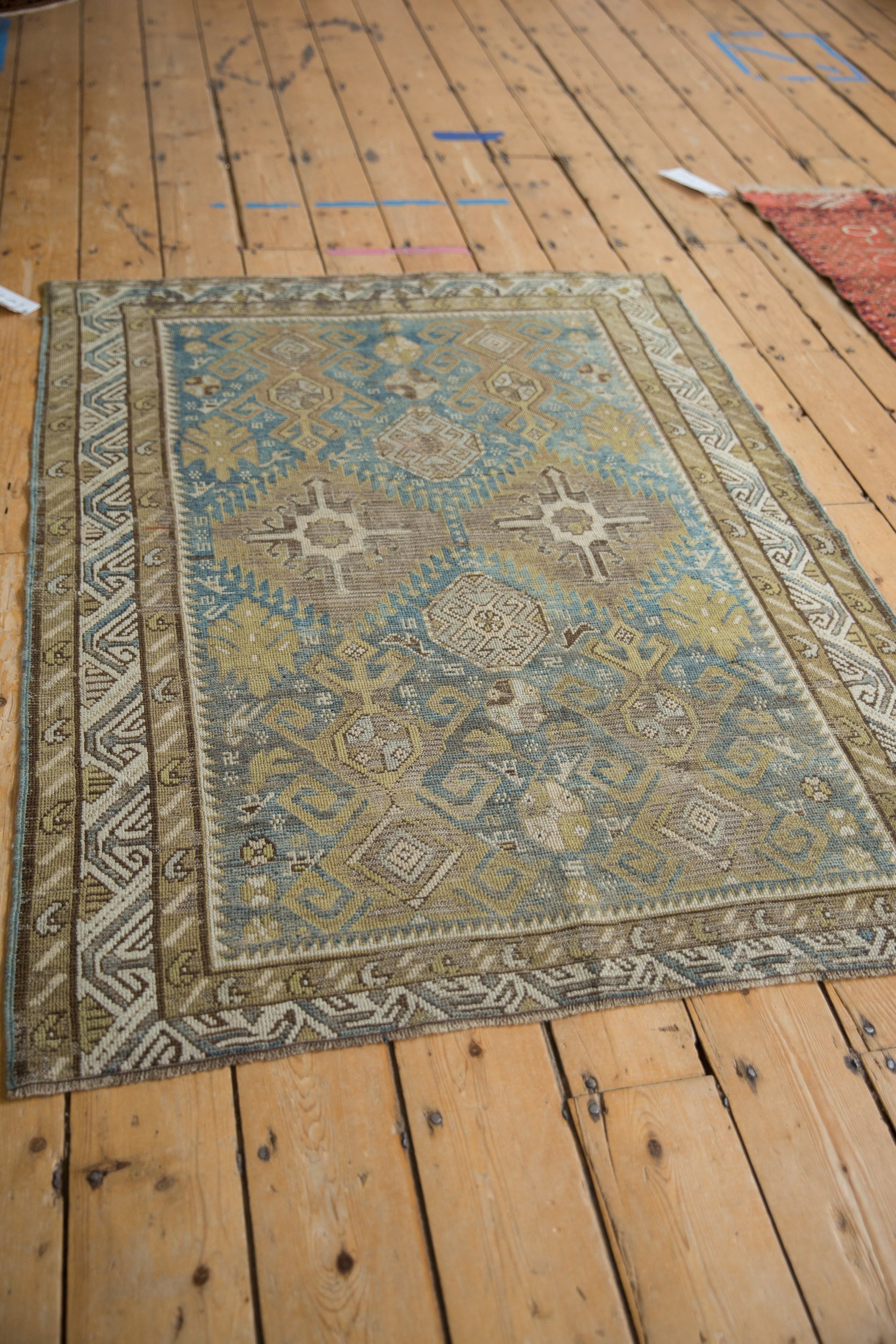 3.5x5 Antique Distressed Caucasian Rug