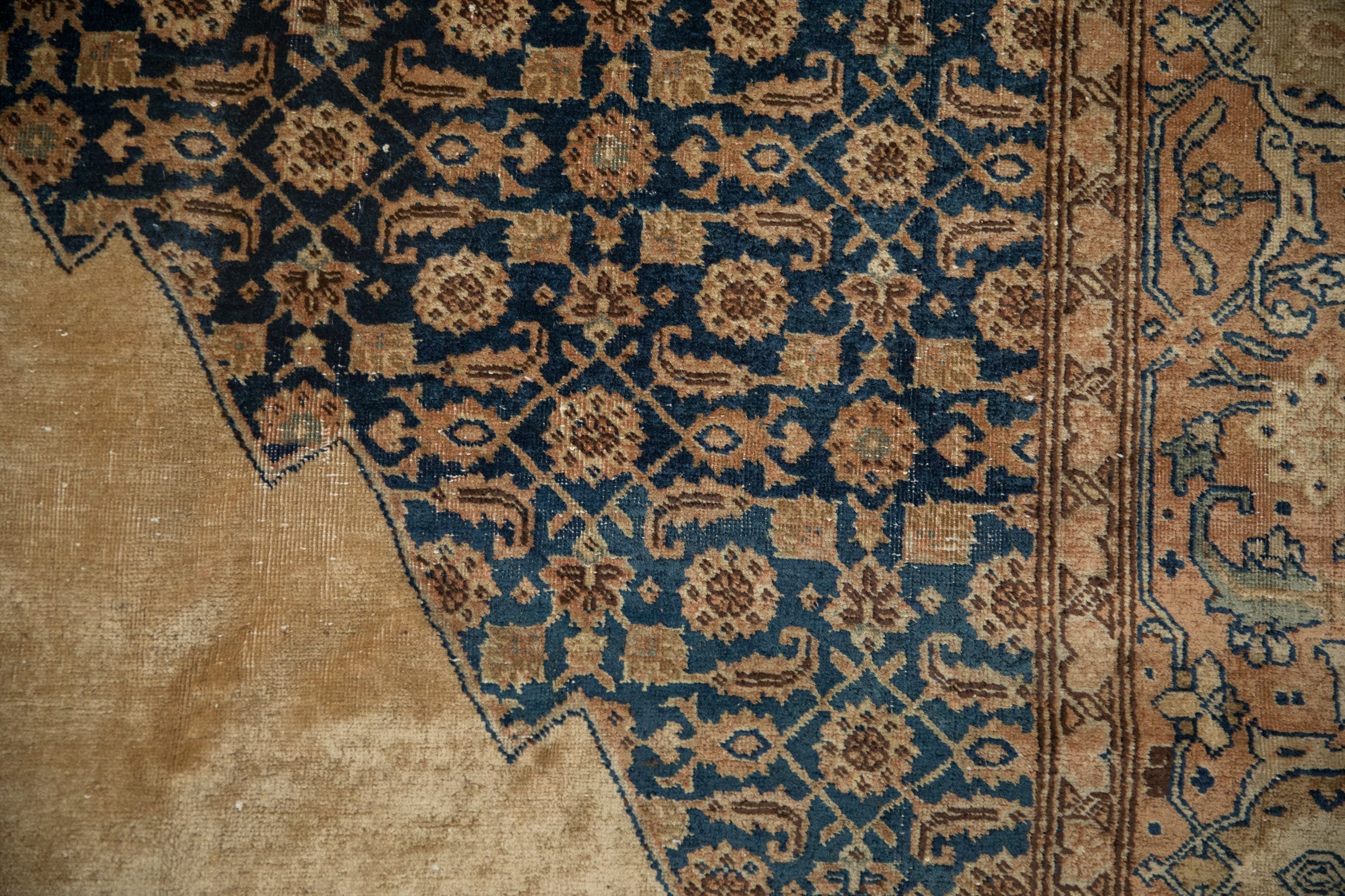 8.5x11 Vintage Distressed Tabriz Carpet